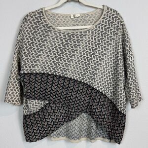 Anthropologie Moth Crossfront Beaded Knit Boho Cropped Sweater M